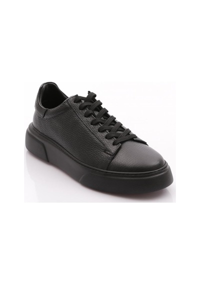 Dgn Toby Erkek Hakiki Deri Sneaker Ayakkabi Siyah