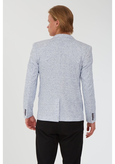 Sposo 5106 Dar Kalıp Yarım Astarlı Beyaz Erkek Blazer Ceket Beyaz