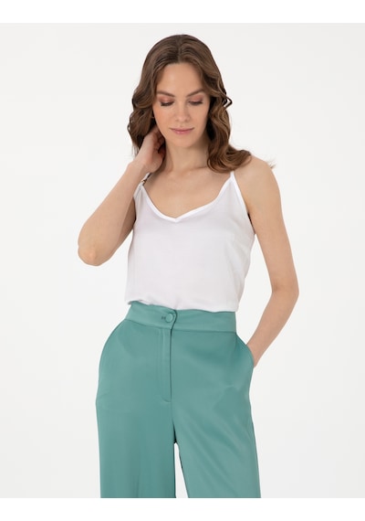 Pierre Cardin Kadın Beyaz Kısa Kollu Bluz 50301166-vr013 Beyaz