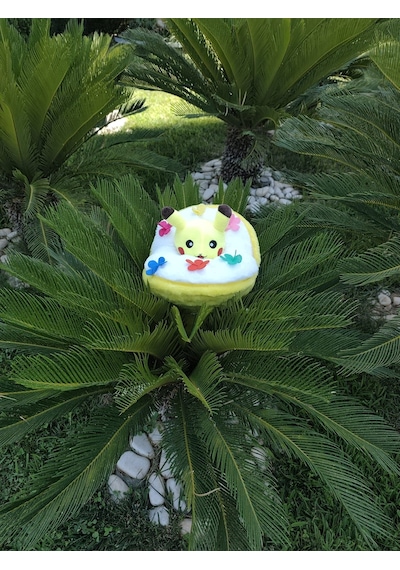 40 Cm Buket Çiçek Şeklinde Hello Kitty Stitch Stiç Peluş Oyuncak Hediye Sarı
