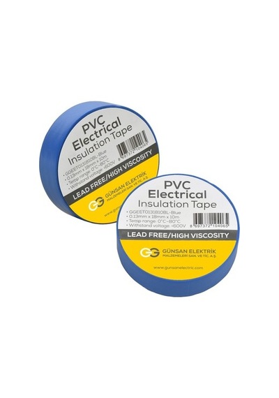 Mavi Elektrik İzolasyon Bandı - 10 Adet 0,13 Mm Kalınlık 18 Mm Genişlik