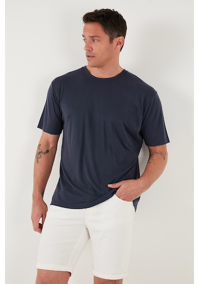 Buratti Regular Fit Bisiklet Yaka Basic Erkek T Shirt 5902924 Indigo