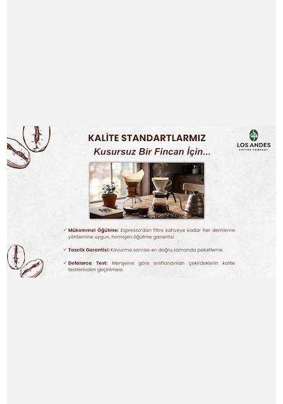 Los Andes Espresso Arabica Çekirdek Kahve 250 G Çekirdek