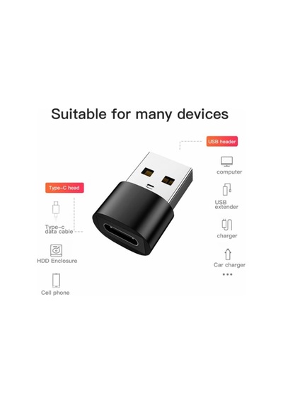 Ads-613 Usb 3.1 To Type-c 10 Gbps Gen2 Yüksek Hızlı Data Şarj Çevirici Dönüştürücü Adaptör Siya
