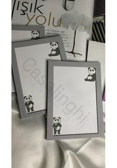 Panda Baskılı Küçük Boy Not Defteri 50 Yaprak - 10.5x14.5 Cm Sevimli Ayıcık Desenli Mini Bloknot, Okul Ve Çanta Defteri 1 Adet Çok Renkli