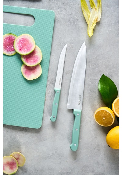 Karaca Sharp 3 İn 1 5 Parça Kesme Tahtalı Bıçak Seti Mint Yeşil