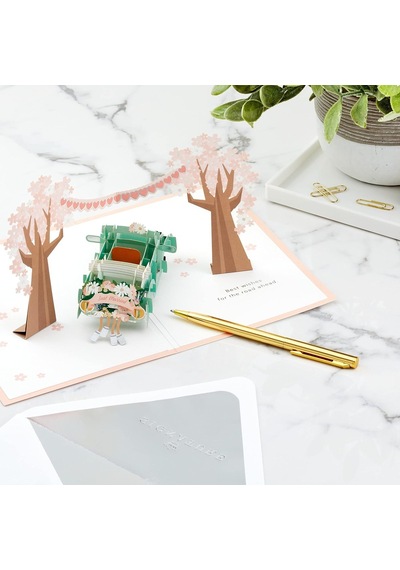 Hallmark Signature Paper Wonder Pop Up Düğün Kartı Klasik Araba, Yeni Evlenmiş 5rzh1207
