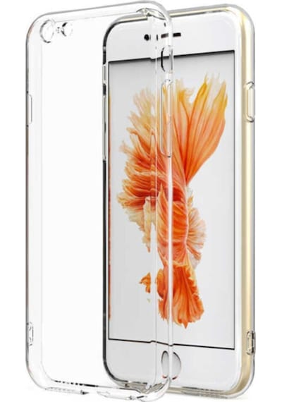 Fibaks iPhone 6/6s Uyumlu Kılıf Kamera Korumalı Şeffaf Süper Silikon Kapak