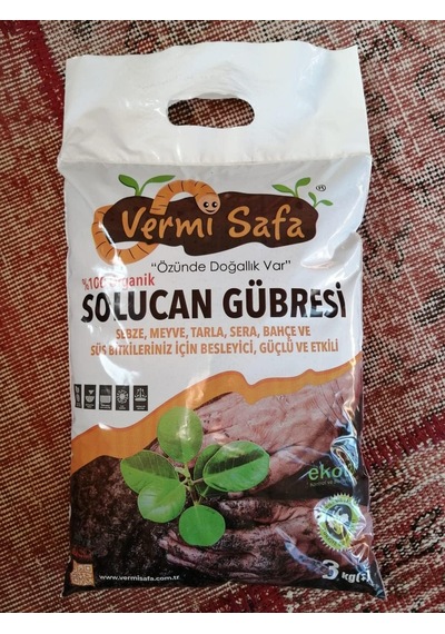 Organik 3kg Katı Solucan Gübresi 0,250