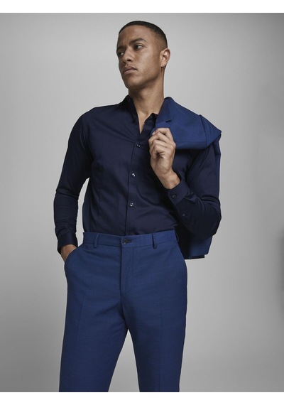 Jack & Jones Erkek Parma Premium Uzun Kollu Lacivert Gömlek-12097662 Lacivert
