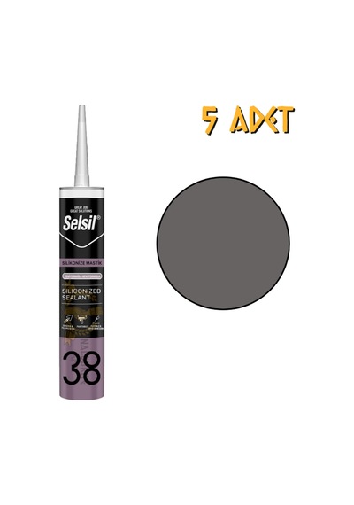 Silikonize Mastik Antrasit Gri 500 Gr. - 5 Adet