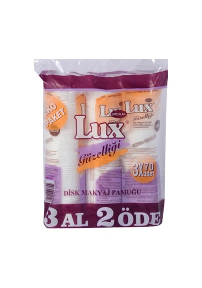 Lux Disk Makyaj Pamuğu Ekonomik Paket 3 X 70'li - 7 Adet Tarı