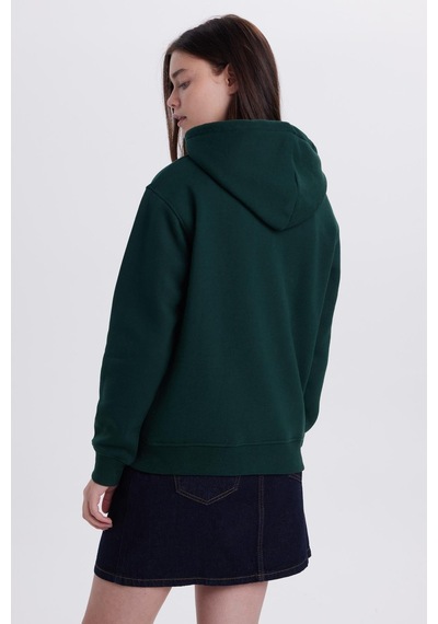 Tudors Kadın Relax Fit Rahat Kesim Pamuklu Kapüşonlu Kanguru Cepli Yeşil Sweatshirt-39942 Yeşil Tudors Kadın Relax Fit Rahat Kesim Pamuklu Kapüşonlu Kanguru Cepli Yeşil Sweatshirt-39942 Yeşil