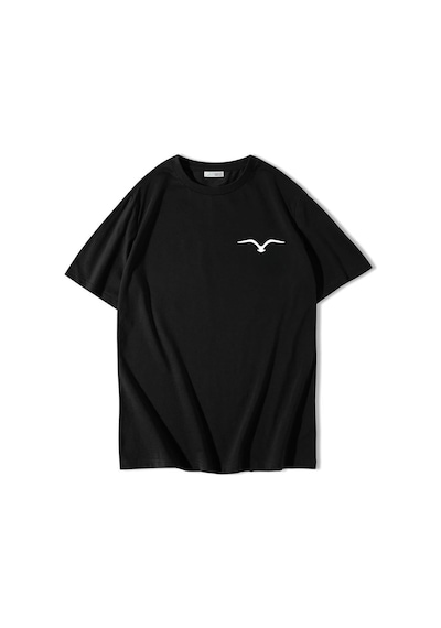 Brz Collectıon Brz Collection Unisex Oversize Minimal Martı T-shirt Siyah
