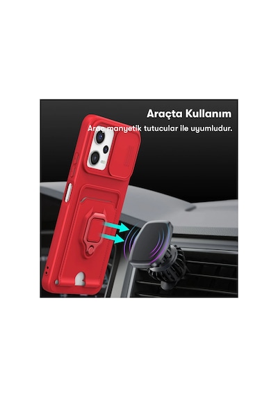 Uray Store Xiaomi Poco X5 5g Kılıf Zuma Kartvizitli Yüzüklü Silikon - Siyah