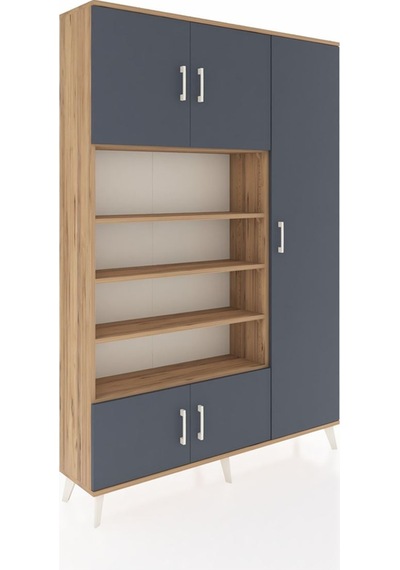 Arges Dolap 11 Raflı 5 Kapaklı 132x30x195 Çam-antrasit/çam Çam Arges Dolap 11 Raflı 5 Kapaklı 132x30x195 Çam-antrasit/çam Çam