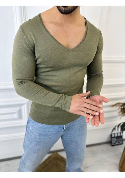 Elku Moda Kazak Örme Tüylenmez Naturel Pamuk Kazak Slim Fit Triko Dar Kesim Body Kazak Yeşil Elku Moda Kazak Örme Tüylenmez Naturel Pamuk Kazak Slim Fit Triko Dar Kesim Body Kazak Yeşil
