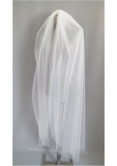 Suzanna Moda Beyaz Kenarı Düz Taraklı 1mt 50cm Boy Hayal Tül Çift Kat Gelin Duvağı