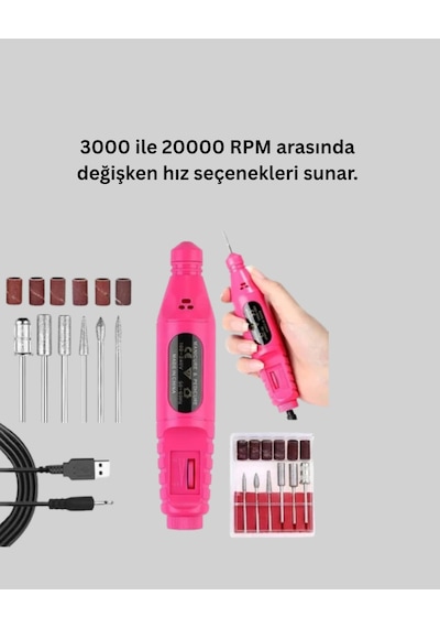 Kargo 6 Uçlu Elektrikli Manikür Pedikür Seti Yeni Nesil Najmaddin