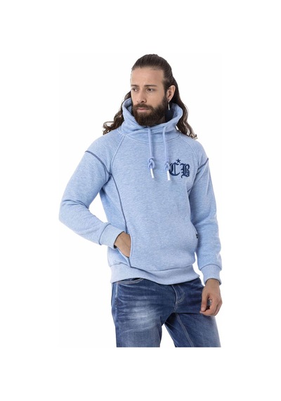 Cipo & Baxx CL529 Jumbo Yaka Kışlık Mavi Sweatshirt Mavi