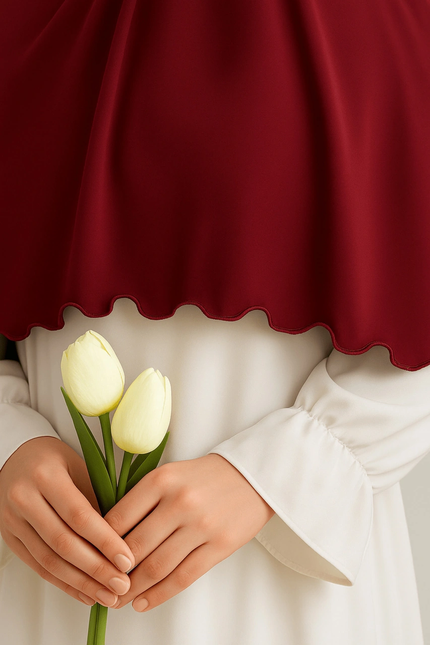 Mim Eşarp Enba Premium Jersey Sandy Şal - 75x190 Cm Bordo