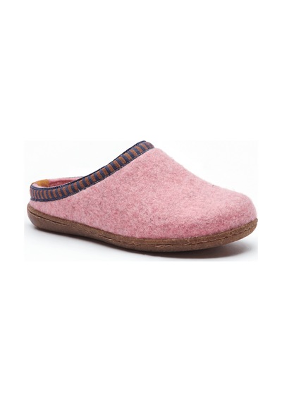 Comfortfusse Scoti - Kadın Ortopedik Yün Keçe Sabo Ev Terliği Pembe Yün