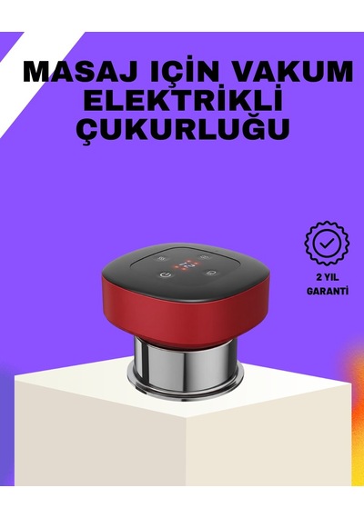 Vakumlu Masaj Aleti Çok Kademeli Emme Isıtmalı Ev Tipi Terapi Antrasit