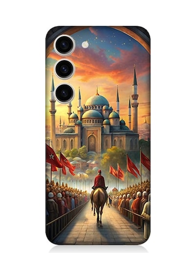 Samsung Galaxy S23 Plus Uyumlu Cami Ve Kutlama Desenli Silikon Kılıf