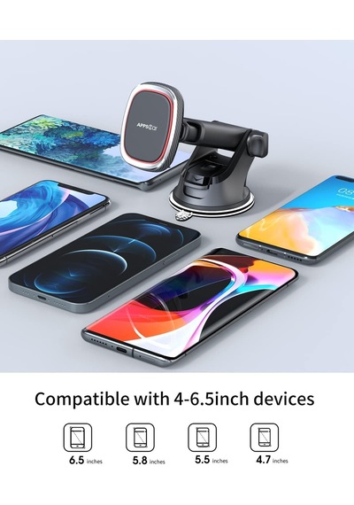 Manyetik Telefon Araç Montajı, Manyetik Araç Telefonu Tutacağı 6 Güçlü Mıknatıs, Otomobil Mıknatısı İçin Telefon Tutucu, Esnek Ayarlanabilir Gösterge Tablosu Telefon Araç Tutucu, İphone, Geogle Vb.