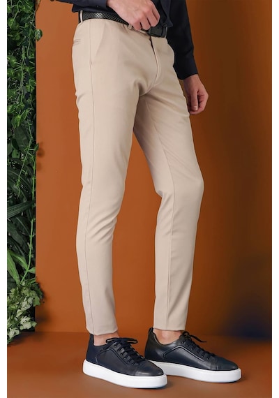 Efor Slim Fit Yan Cep Esnek Pamuk Casual Bej Pantolon P 1147 Bej