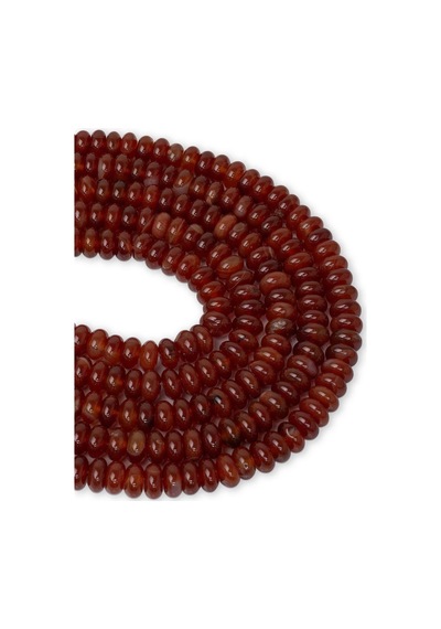 8x4 Mm Kırmızı Akik Taşı Dizi Kahverengi