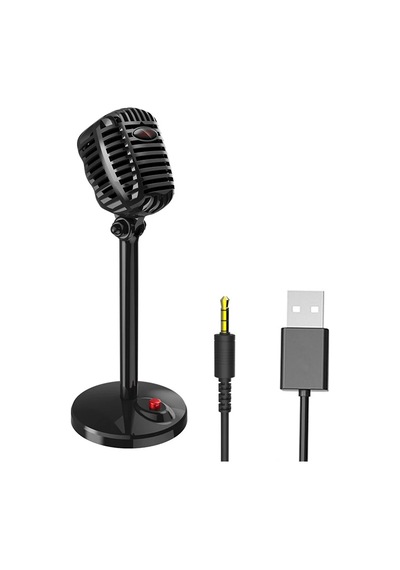 Thentech Nostaljik Görünümlü Usb Girişli Profesyonel Yayıncı Oyuncu Mikrofonu