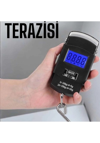 50 Kg Dijital Ekranlı El Kantarı Kancalı Portatif Ağırlık Ölçer