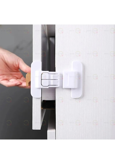 Mainshop 1 Adet Buzdolabı Güvenlik Kilidi, Buzdolabı Kapı Sabitleme Tokası,kendinden Yapışkanlı M-360 Beyaz
