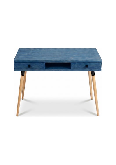 Mobenta Modest Desk: Masif Çalışma & Laptop Masası 2 Çekmece 1 Bölme - 120x60 Ig Mavi