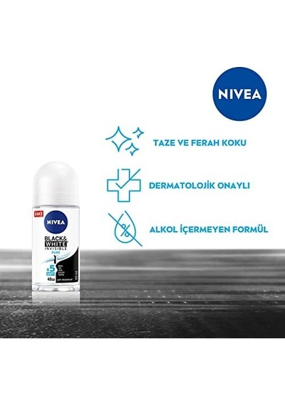 Kadın Roll On Deodorant & Invisible Pure 48 Saat Anti-perspirant Koruma 50 Ml