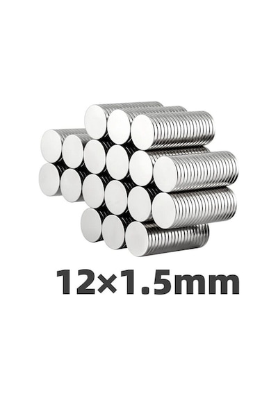 10 Adet 12x1.5 Mm Neodyum Mıknatıs Dekoratif Magnet Güçlü Çekim