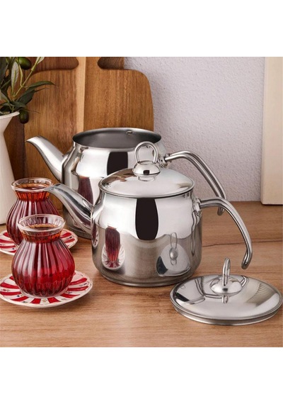 Çetcook Elit Metal Kulp Orta Boy Çaydanlık
