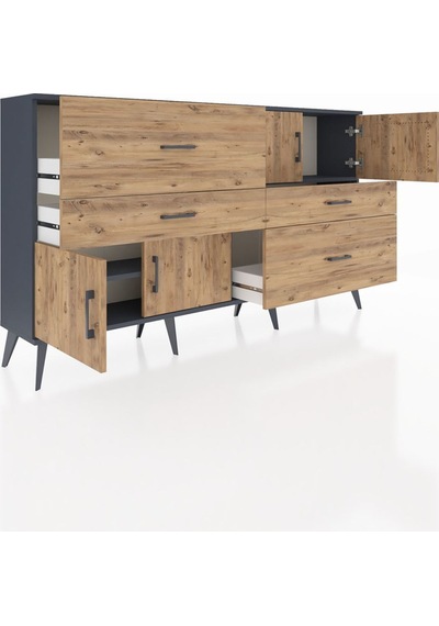 Arges Konsol 2 Raflı 4 Çekmeceli 4 Kapaklı 176x30x99 Antrasit-çam Atlas Çam/atlas Çam - Antrasıt Arges Konsol 2 Raflı 4 Çekmeceli 4 Kapaklı 176x30x99 Antrasit-çam Atlas Çam/atlas Çam - Antrasıt