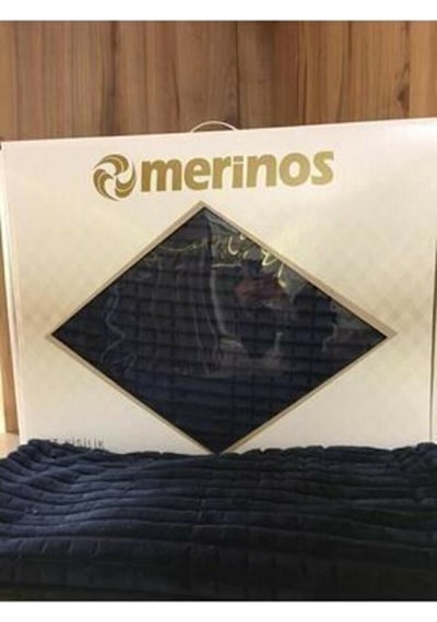 Merinos Modern Line 3 Parça Battaniye Seti Lacivert 200 x 220 Lacivert