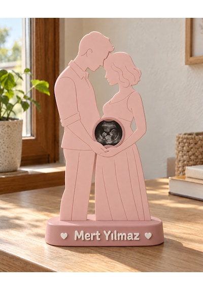 Sehmira Kişiye Özel Anne Baba Fotoğraf Çerçevesi Açık Pembe