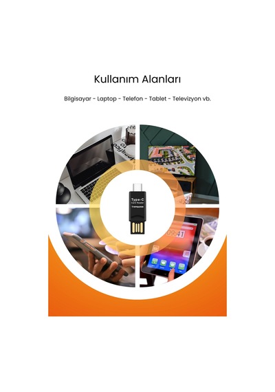 Usb To Type-c Kart Okuyucu Tf Mikro Sd Kart Okuyucu Tak Çalıştır Telefon Pc Tablet Uyumlu