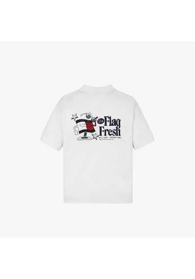 Tommy Hilfiger Tommy Jeans Flag Fresh Çocuk Beyaz Polo Kb0kb09595 Beyaz