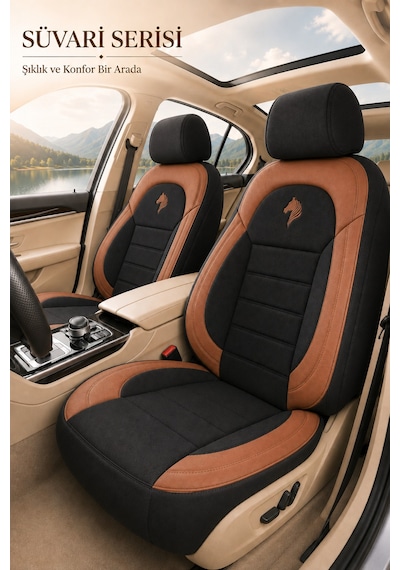 Subaru Impreza 2008-2011 Uyumlu Süvari Serisi Siyah Taba Oto Koltuk Kılıfı