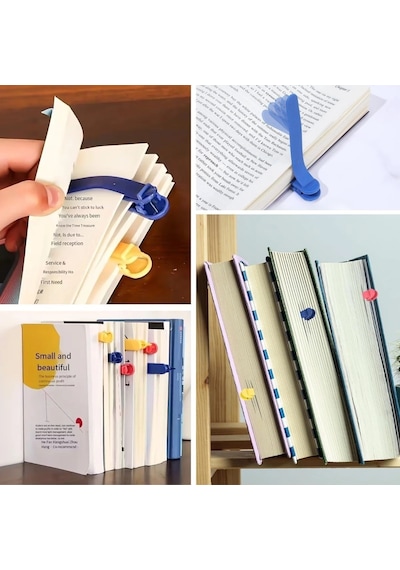 3 Lü Otomatik Kitap Ayıracı Akıllı Silikon Yer İmi Klips Seti, Okuma Severler İçin Pratik Kitap Ak