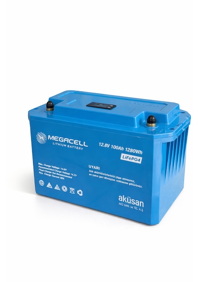Megacell 12.8 V 100 Ah Lityum Demir Fosfat Lifep04 -prizmatik Hücreli-bluetoothlu