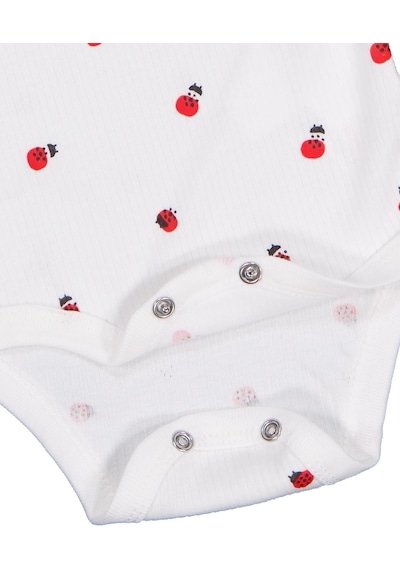 Civil Baby Uğur Böceği Empirme 0-48 Ay Çıtçıtlı Badi - Ekru
