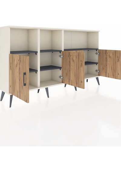 Arges Konsol 6 Raflı 4 Kapaklı 176x30x99 Aytaşı-çam/antrasit Atlas Çam/antrasıt - Aytası Arges Konsol 6 Raflı 4 Kapaklı 176x30x99 Aytaşı-çam/antrasit Atlas Çam/antrasıt - Aytası