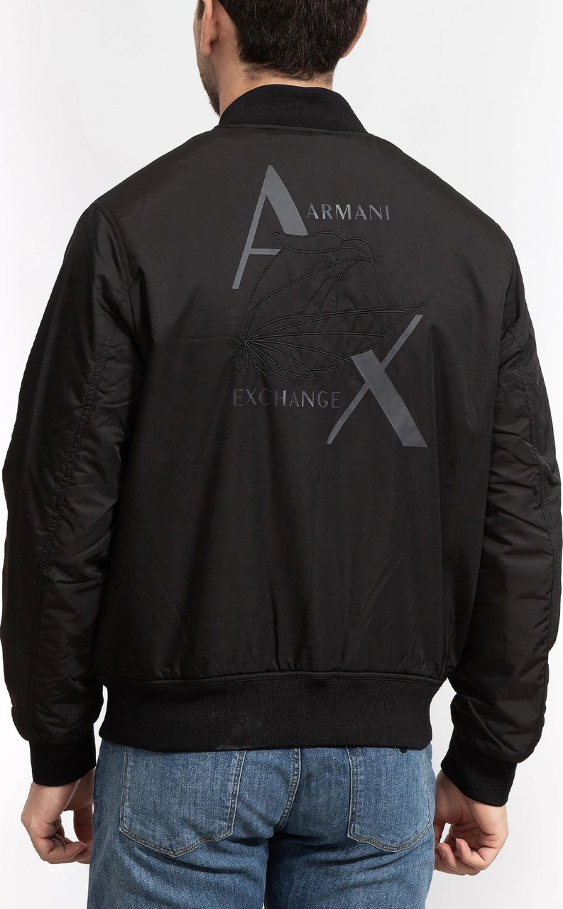 Armani Exchange Armani Baskılı Erkek Mont Siyah