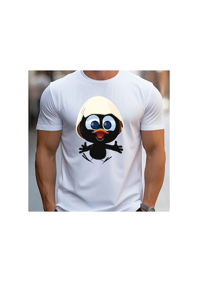 Caddemia Yaz Moda Gündelik Spor Gevşek Ve İlginç Karikatür Desen Baskılı Yuvarlak Yak Beyaz 2XL Caddemia Yaz Moda Gündelik Spor Gevşek Ve İlginç Karikatür Desen Baskılı Yuvarlak Yak Beyaz 2XL